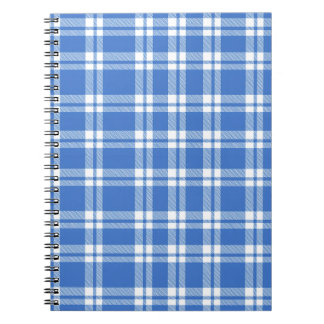 Caderno Espiral Padrão Xadrez Azul Ginga Retrô Fofo