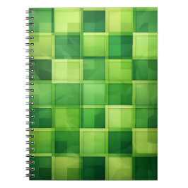 CADERNO ESPIRAL PADRÃO XADREZ CELTA IRLANDÊS TONS DE VERDE