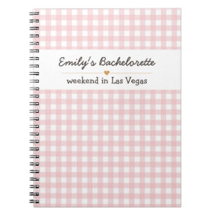 Caderno Espiral Padrão Xadrez Rosa de Solteira