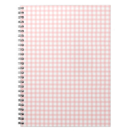 Caderno Espiral Padrão Xadrez Rosa Gingham Retro Fofo