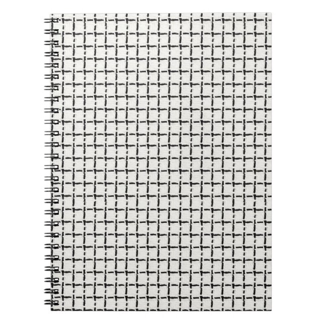 Caderno Espiral Padrão Xadrez Simples Tecido (Frente)