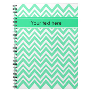 Caderno Espiral Padrão Zigzgag Verde da Seafoam Mint
