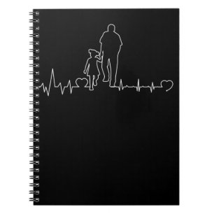 Caderno Espiral Padre Daughter Heartbeat Pai Child Bond