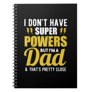 Caderno Espiral Padre Gift Tenho Pai Super Powers