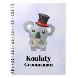 Caderno Espiral Padrinho de casamento bonito de Koalaty da chalaç