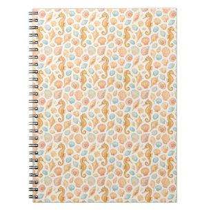 Caderno Espiral Padrões de aquarela e de aquarelas do mar