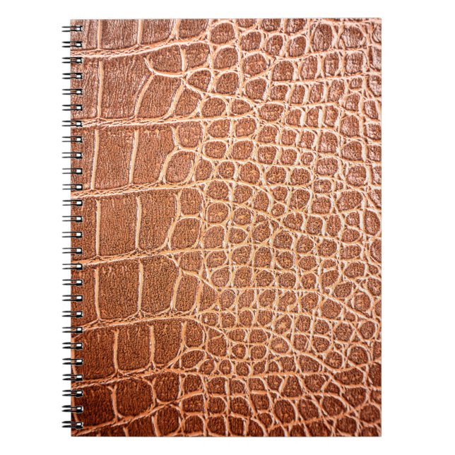 Caderno Espiral Padrões de couro crocodilo abstrato,aliado (Frente)