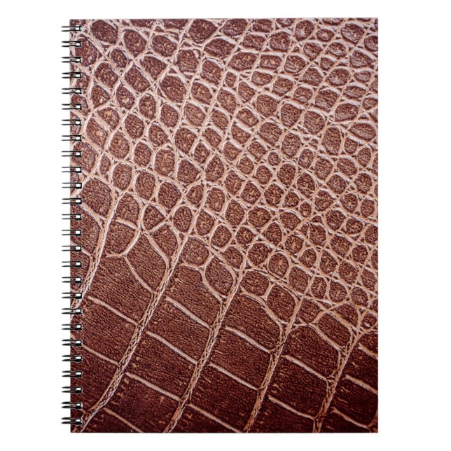 Caderno Espiral Padrões de couro crocodilo abstrato,aliado (Frente)