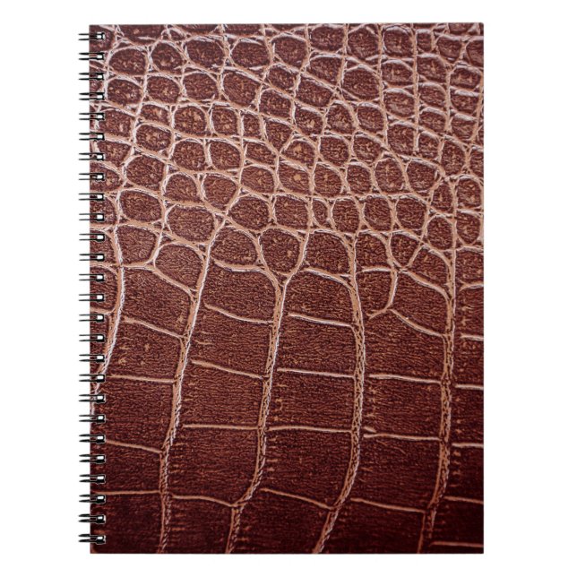 Caderno Espiral Padrões de couro crocodilo abstrato,jacaré,animal (Frente)