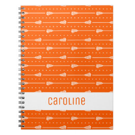 Caderno Espiral Padrões de Linhas Brancas Laranja e Pontas