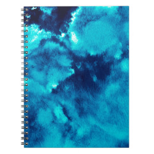 Caderno Espiral Padrões de Moda Fantasma Azul - Plash Watercol