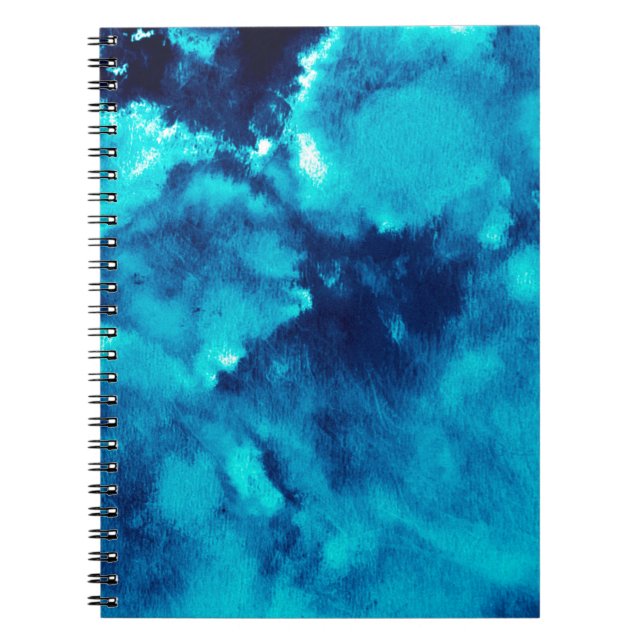 Caderno Espiral Padrões de Moda Fantasma Azul - Plash Watercol (Frente)
