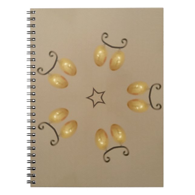 Caderno Espiral Padrões de Ovos de Ouro Amarelo - Beige Russo (Frente)