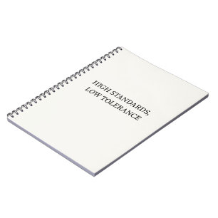Caderno Espiral Padrões Elevados, Baixa Tolerância Poster Minimali