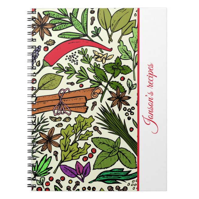 Caderno Espiral Padrões especiais nome da cozinha Espiral Foto Not (Frente)