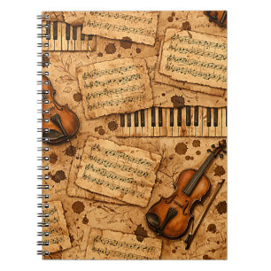 Caderno Espiral Padrões Estéticos da Dark Academia Vintage