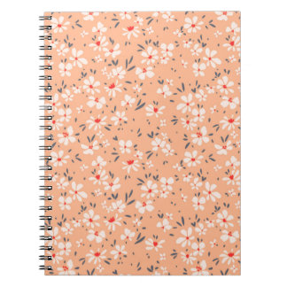 Caderno Espiral Padrões florais bonitos na flor pequena. Ditsy pri