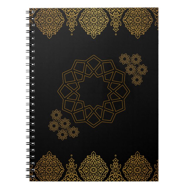 Caderno Espiral Padrões Jasmine - Notebook árabe Design (Frente)