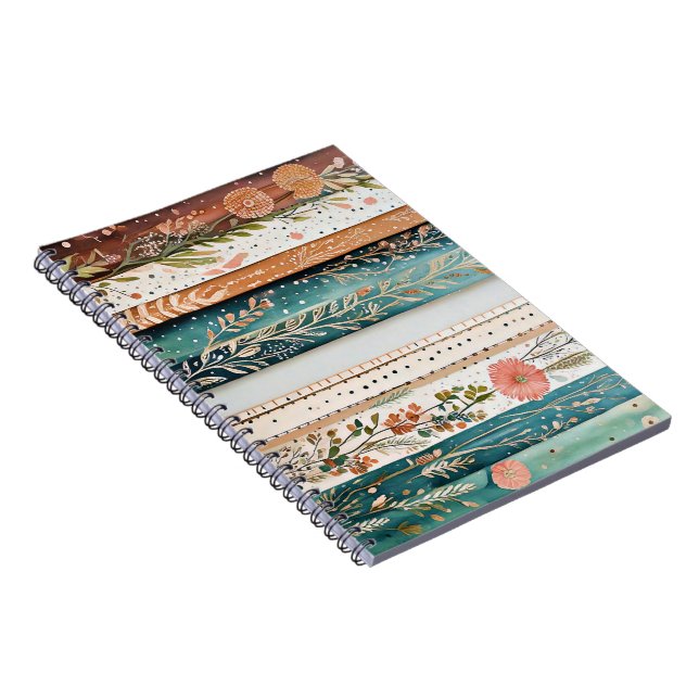 Caderno Espiral padrões mistos chiques (Lado Direito)