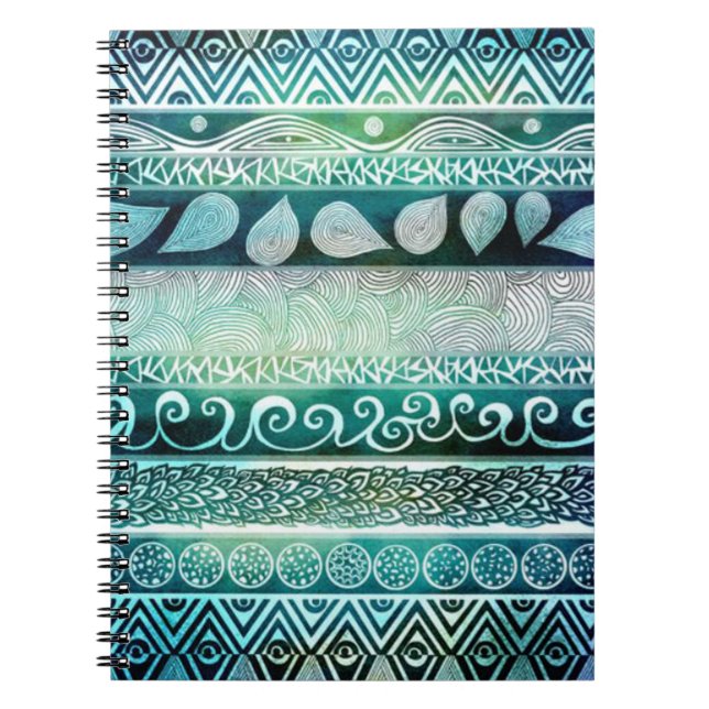 Caderno Espiral Padrões para notebook/Indie de Foto (Frente)
