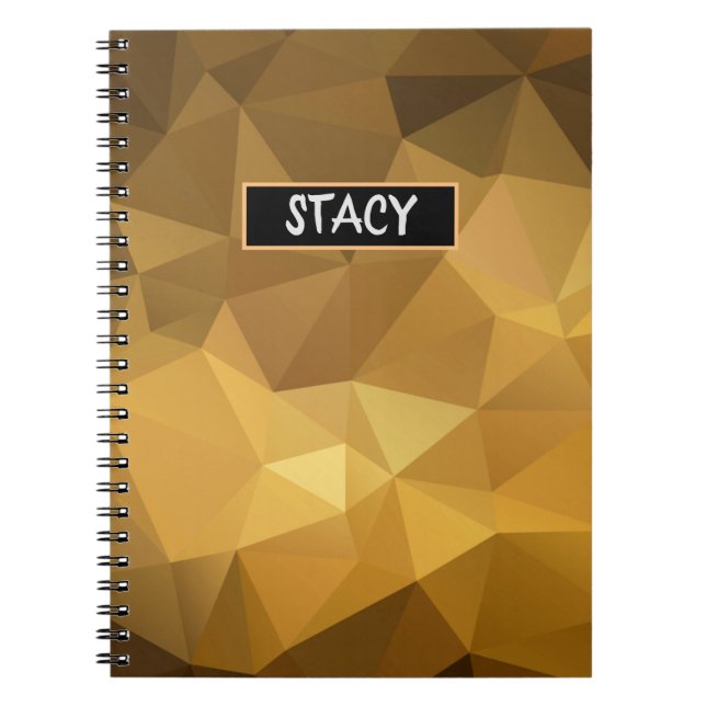 Caderno Espiral Padrões Preto e Dourado da Poli Chic de Luxo (Frente)