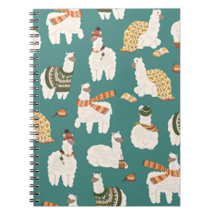 Caderno Espiral Padrões Sem Olho De Llama Alpaca Sweater.