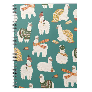 Caderno Espiral Padrões Sem Olho De Llama Alpaca Sweater.