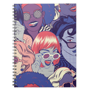 Caderno Espiral Padrões Sem Olhos De Gengivas De Arte Pop. Backgr