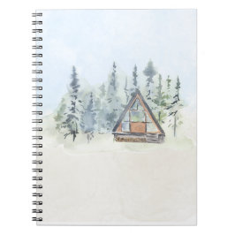 Caderno Espiral Página inicial da floresta de aquarelas