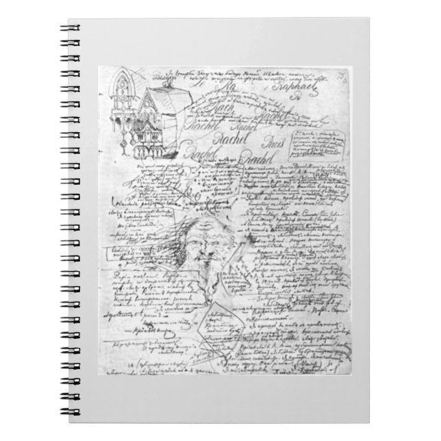 Caderno Espiral Página manuscrita, Demônios do romance de Fyodor D (Frente)