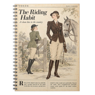 Caderno Espiral Páginas de Revista de Moda Vintage, Estilo Antigo