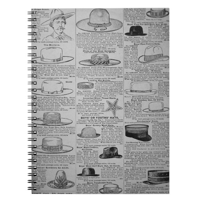 Caderno Espiral Páginas de Sears, cabrito montês de Chicago, (Frente)