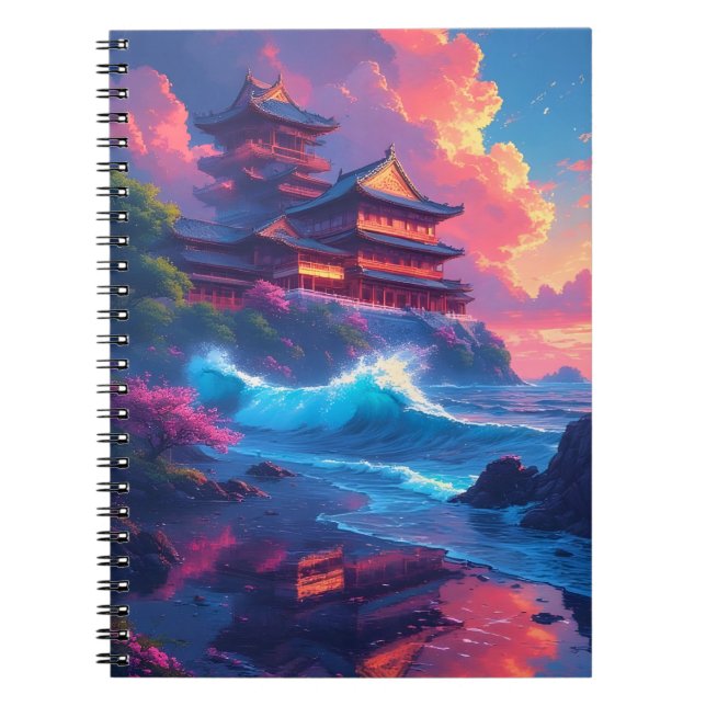 Caderno Espiral Pagode Dreamwave pelo Mar (Frente)