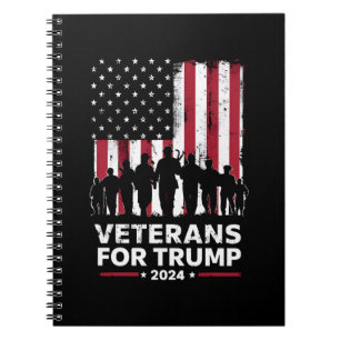 Caderno Espiral Pai Avô Veteranos Para Trump 2024 Bandeira America