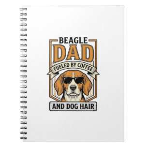 Caderno Espiral Pai Beagle Energizado por Café e Camisa de Pelo de