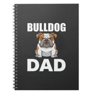 Caderno Espiral Pai Bulldog Cartoon Amante de Cachorro