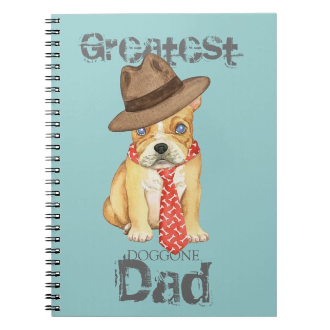 Caderno Espiral Pai de Buldogue Francês (Frente)