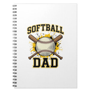 Caderno Espiral Pai de Softball Vintage Varsity Design de Tacos Cr