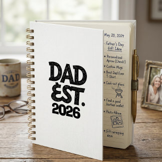 Caderno Espiral Pai Desde 2026 Pai Orgulhoso Desde