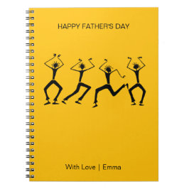 Caderno Espiral Pai dos Dançarinos do Partido da Felicidade Silhou