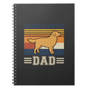 Caderno Espiral Pai Golden Retriever Cão Retro