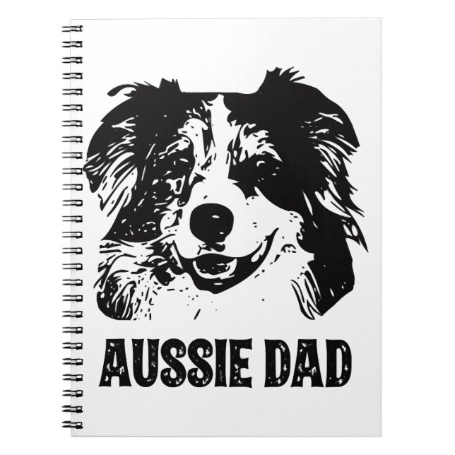 Caderno Espiral Pai Mens Aussie - Pai de Cachorro Australiano (Frente)