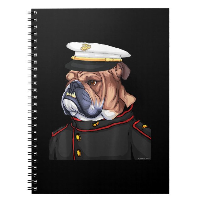 Caderno Espiral Pai Militar Armado de Cachorro do Exército (Frente)