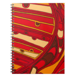 Caderno Espiral Painéis laranja Abstrato