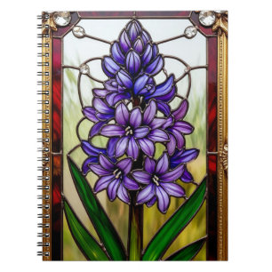 Caderno Espiral Painel de Vidro Pintado com Flor Vibrante