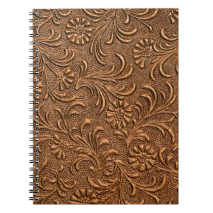 Caderno Espiral painel floral em relevo, cobre
