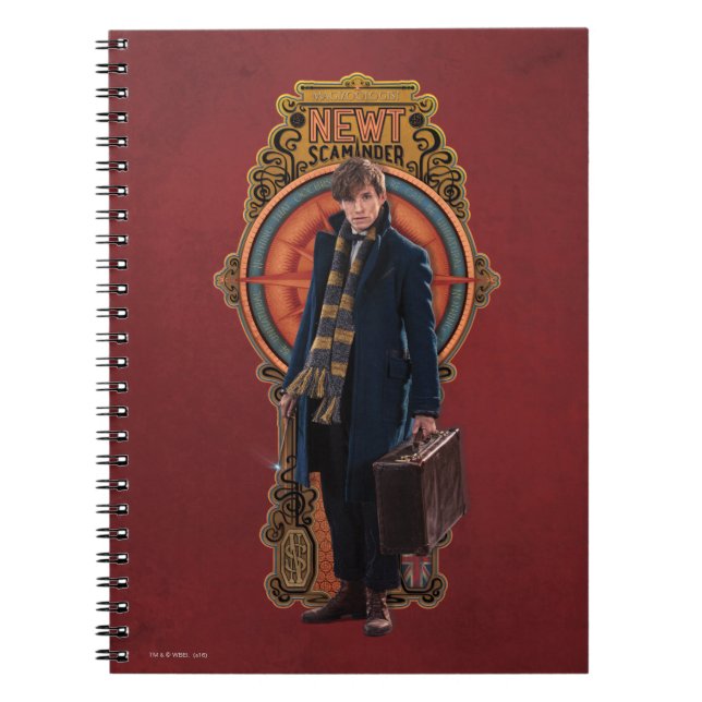 Caderno Espiral Painel NEWT SCAMANDER™ Art Nouveau em pé (Frente)