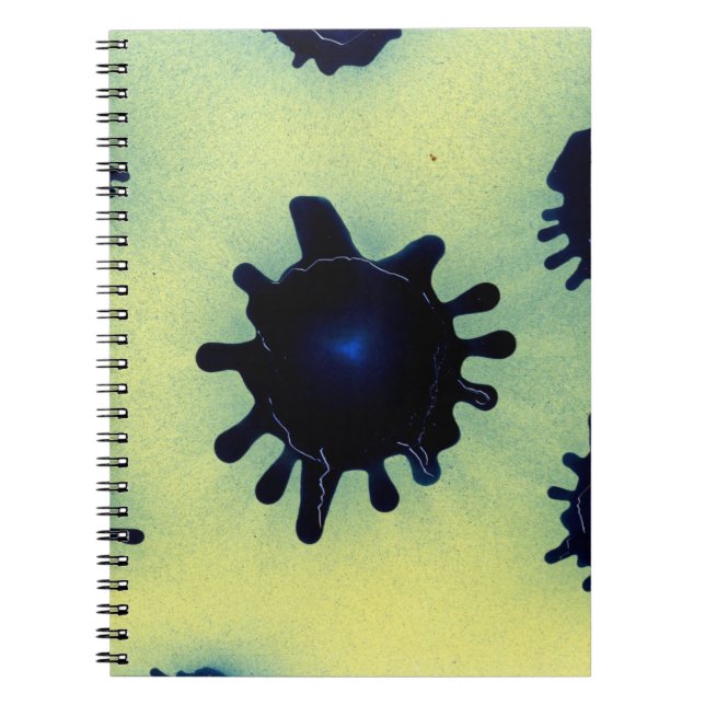 Caderno Espiral Paint Splatter em Azul (Frente)