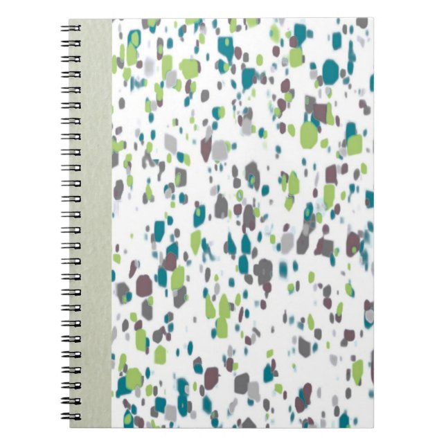 Caderno Espiral Paint Splatter Journal – Green, Blue & Purple Art (Frente)