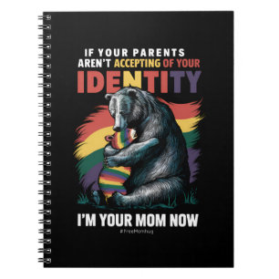 Caderno Espiral Pais Aceitando Eu Sou Sua Mãe Agora Abraço de Urso